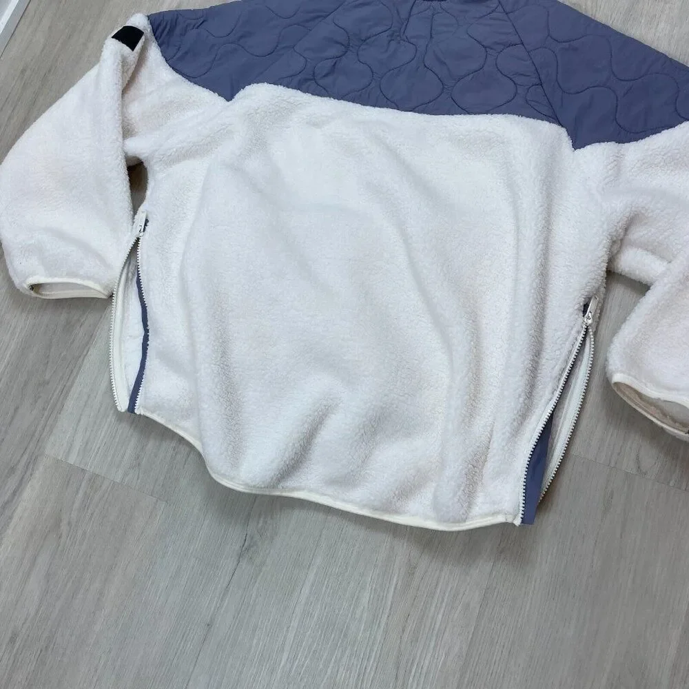 Free People Movement Drifter Quilted Fleece Long Sleeve Pullover‎ Size XS White